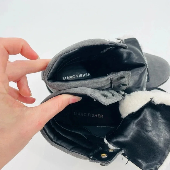 Marc Fisher NWOT LTD Nairy Hiking Boots Suede Fleece Lined in Gray Size 5.5 - Picture 10 of 10